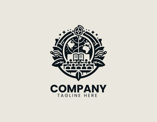 Engaging Education Lecture Dynamic Learning Academic Knowledge Vector Logo Design