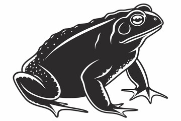 Naklejka premium american toad sihouette black vector