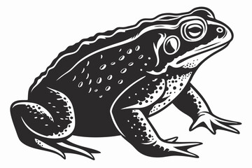 Naklejka premium american toad sihouette black vector