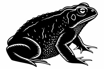 Naklejka premium american toad sihouette black vector