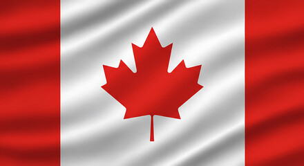 Obraz premium Waving National Flag of Canada with Silk Fabric Texture