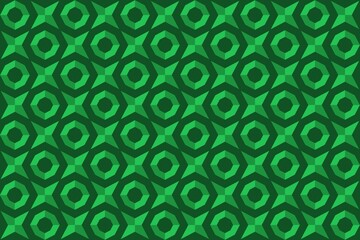 Green seamless pattern, octagons and squares, horizontal