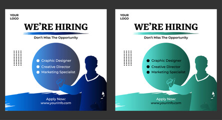 
Minimal we are hiring background, job vacancy concept