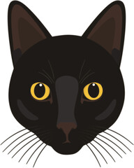 Cat head vector illustration in flat style