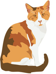 Cat vector illustration in flat style