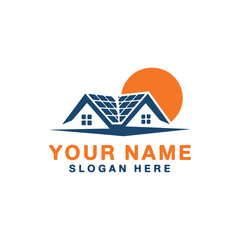 Modern Solar Energy Home Logo Design