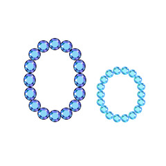 English letter (uppercase and lowercase) from luxury gemstone alphabet isolated on white background