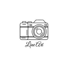 Vintage Style Camera Line Art, camera, photography