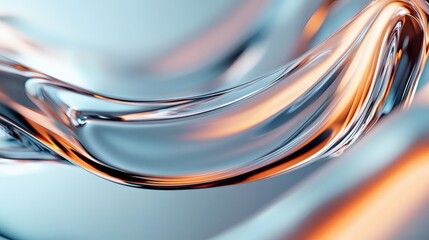 Abstract fluid glass with colorful reflections.