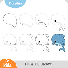 How to draw a cute dolphin with easy step-by-step drawing tutorial