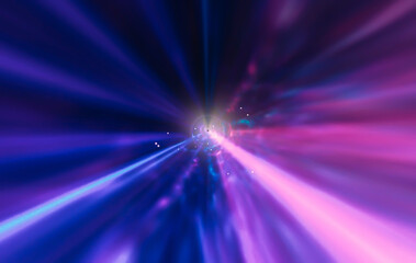 Futuristic data flow. Explosion effect. Sci-fi Motion wallpaper. Neon Glowing Rays in Motion. Hyper...