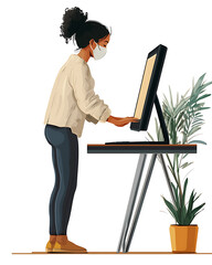 A comprehensive visual concept of office syndrome symptoms.
