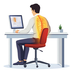 A comprehensive visual concept of office syndrome symptoms.