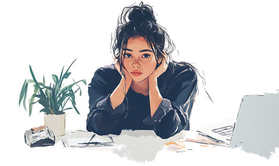 A comprehensive visual concept of office syndrome symptoms.