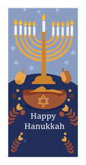 Happy Hanukkah Banner Vector Set - Festival of Lights-04