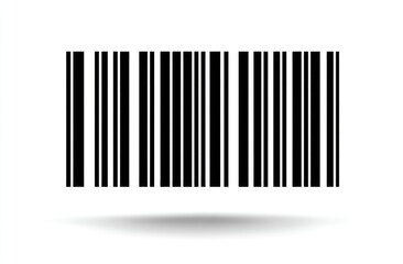 A simple black and white barcode with a subtle drop shadow, isolated on a white background