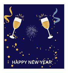 Happy New Year Vector Social Media Post Templates - Fireworks & Countdown-03