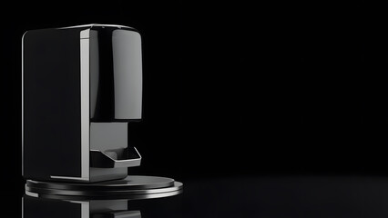 Close-up of smart electronic device on round platform