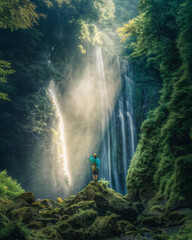 beautiful waterfall in kumamoto japan