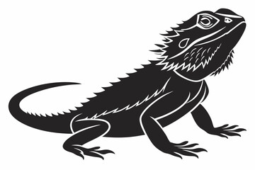 Obraz premium bearded dragon sihouette black vector 