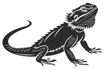 Obraz premium bearded dragon sihouette black vector 