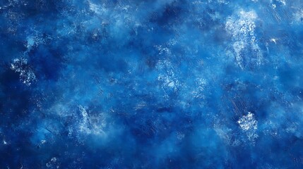 Abstract Blue and White Textured Painting Background with Brush Strokes and Mottled Effect