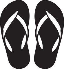 Black and White Flip-Flops Vector Silhouette	
