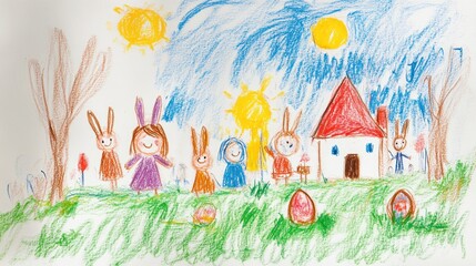 Child's Easter drawing