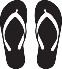 Black and White Flip-Flops Vector Silhouette	
