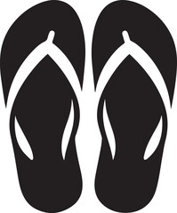 Black and White Flip-Flops Vector Silhouette	
