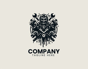 Destructive Robot Powerful Machine Apocalyptic Cybernetic Force Vector Logo Design