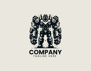 Destructive Robot Powerful Machine Apocalyptic Cybernetic Force Vector Logo Design