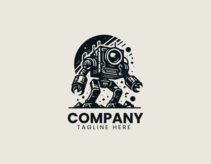 Destructive Robot Powerful Machine Apocalyptic Cybernetic Force Vector Logo Design