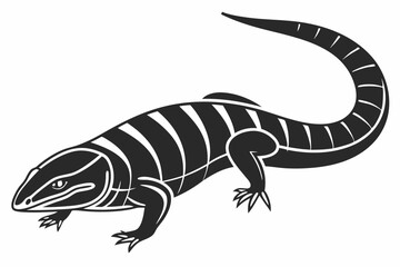 Fototapeta premium blue tongue skink sihouette black vector