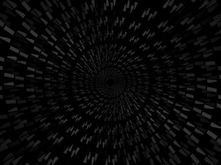 Abstract futuristic dark black background with circular wave design. Realistic 3d wallpaper with modern digital patterns. Perfect background for posters, websites, brochures, banners, apps, etc.