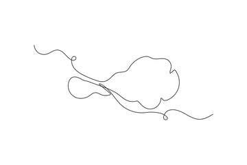 Fried chicken drumstick one line drawing illustration

