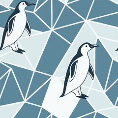 Iceberg abstraction in vector, sharp white triangles and cold blue water