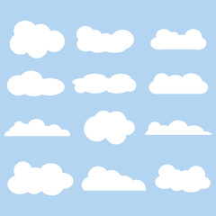 Vector cloud set of icons illustration