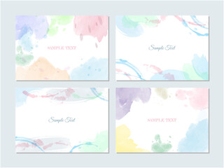 カラフルでかわいい水彩風のフレームセット