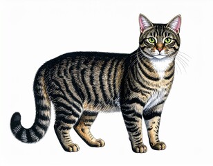 adult cat, isolated background. Generative Ai