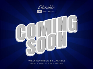 bold and strong font. coming soon 3d text effect. 