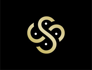 Abstract interlocked s logo design