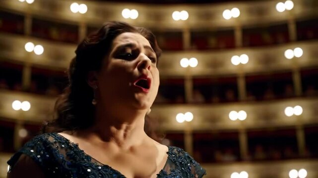 Opera singer performance close up