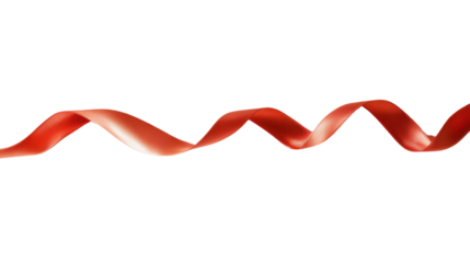 Red HIV AIDS awareness ribbon symbolizing support and solidarity isolated on white background