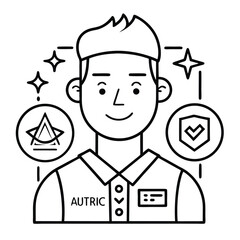 Human Emotion Expression Line Art Icon Pack