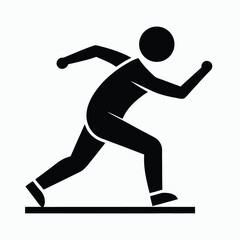 Exercising Silhouette Black Vector Icon