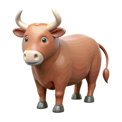 3D Ox vector art.