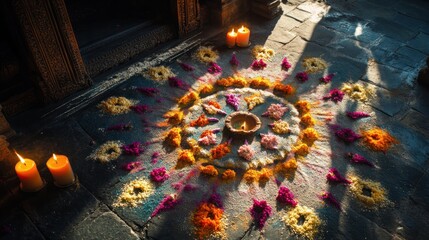 Colorful flower mandala