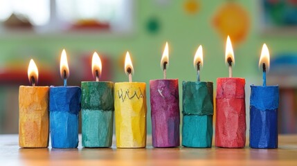 Colorful handmade candles