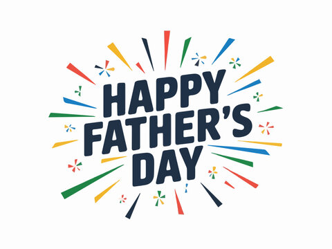 Colorful Happy Father's Day Graphic Design for Greeting Cards – Vibrant and Festive Artwork for Dad